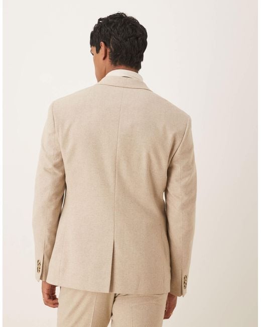 ASOS – schmal geschnittene anzugweste in Natural für Herren