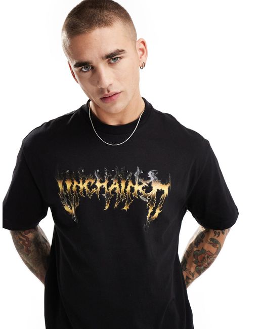 T-shirt à imprimé serpent devant Bershka pour homme en coloris Black