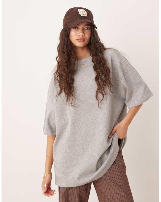 ASOS Longline Heavyweight Oversized T-shirt in Brown Lyst UK