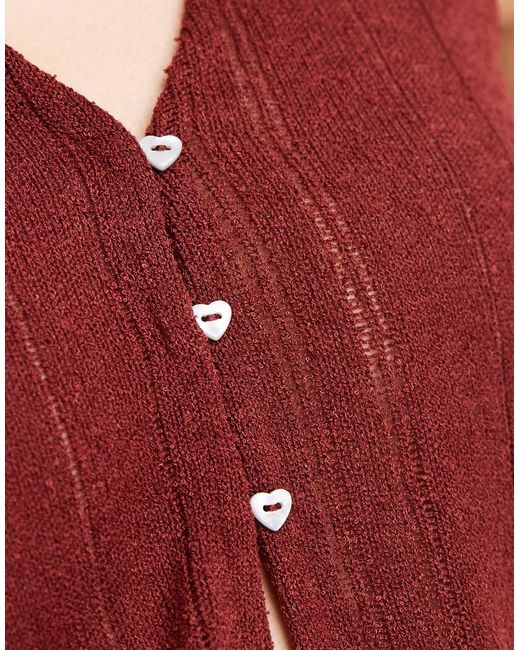 Vero Moda Red Self-stripe Knit Sleeveless Top
