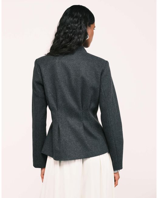 ONLY Black Wool Look Structured Button Up Coat