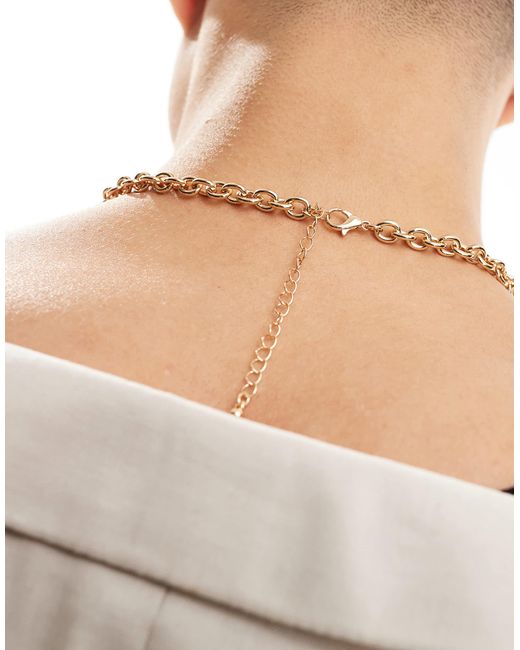 ASOS – e halskette mit t-steg-detail in Black für Herren