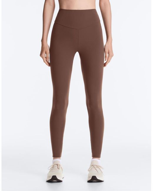 Oysho Brown Comfortlux High-Rise Ankle-Length Leggings