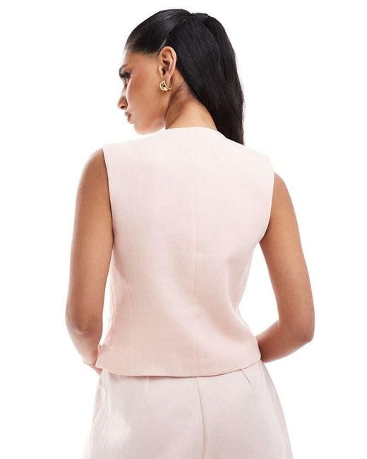River Island Pink High Neck Waistcoat