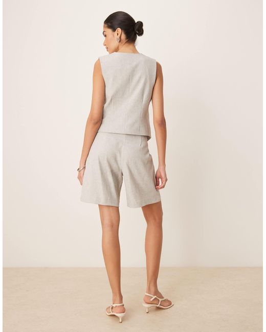 Y.A.S Natural Tailored Pleat Front Longline Shorts