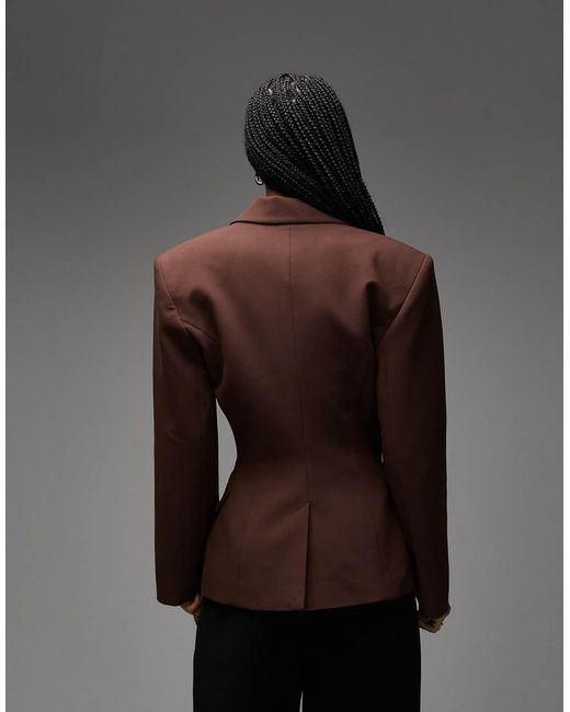 ASOS Gray Double Breasted Cinch Blazer