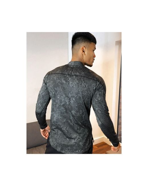 men's nike pro therma mock neck long sleeve shirt