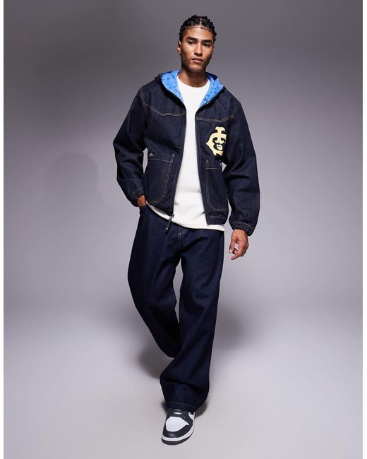 ICECREAM Blue Western Panelled Hooded Worker Jacket for men