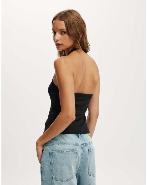 Cotton On Blue Alexa Button Front Halter