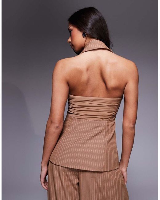 ASOS Multicolor Halterneck Waistcoat With Corsage Detail