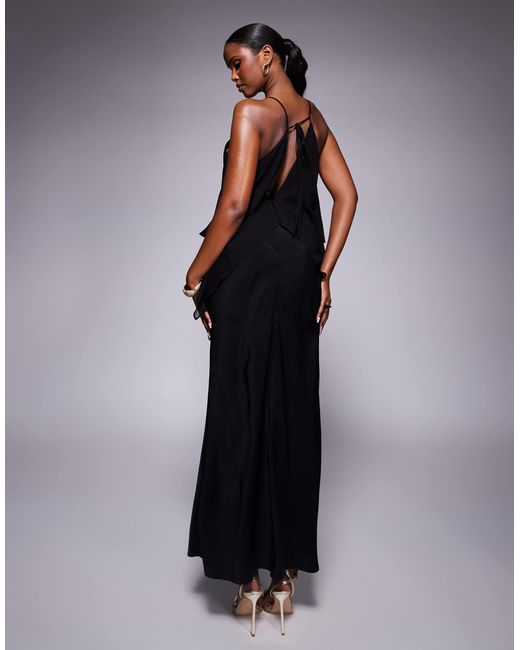 ASOS Blue – maxikleid aus satinmix