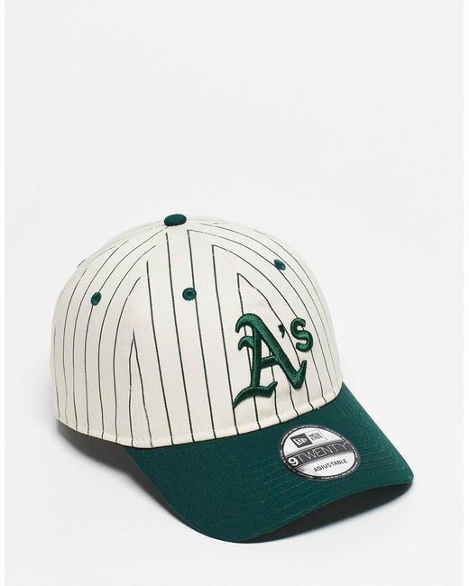 9twenty - casquette oakland athletics à rayures fines avec visière contrastante - vert/blanc KTZ en coloris Green