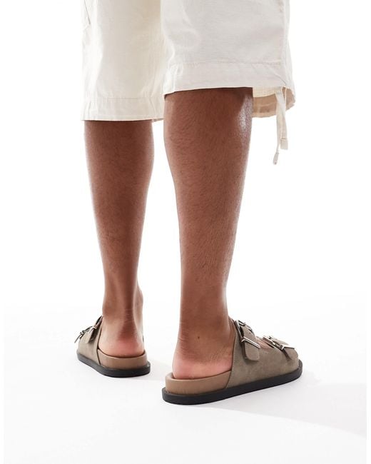 Schuh Brown Scout Double Buckle Footbed Sandals for men