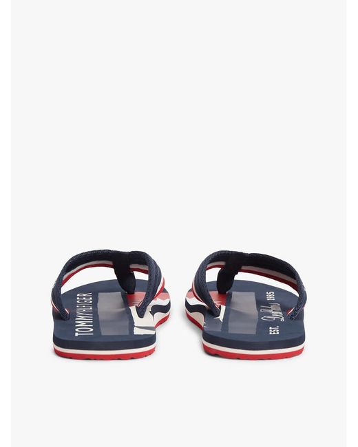Tommy Hilfiger Blue Stripe Webbing Strap Flip-Flops for men