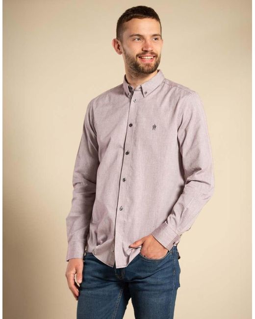 French Connection Natural Cotton Long Sleeve Oxford Shirt for men