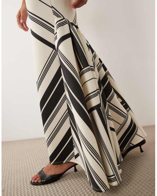 ASOS White High Neck Fishtail Maxi Dress With Open Back