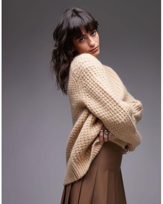 ARKET Gray – oversize-pullover aus waffelrippstrick