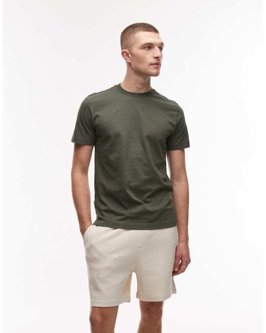 Mango Green Basic Short Sleeve T-shirt for men