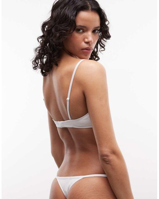 Weekday Gray Seamless Rib Halterneck Soft Bra