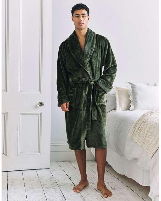 Chelsea Peers Green Fleece Dressing Gown for men