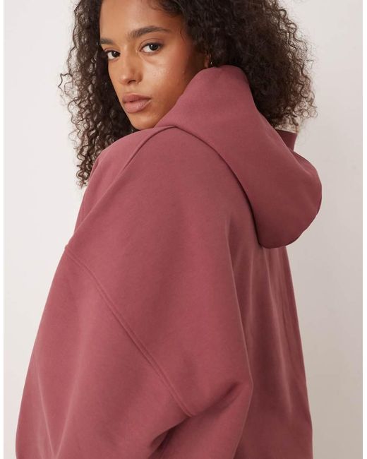 ASOS Red Asos Design Curve Premium Heavyweight 500gsm Hoodie With Balloon Sleeve