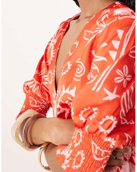 Never Fully Dressed Pink Palm Print Contrast Midaxi Dress