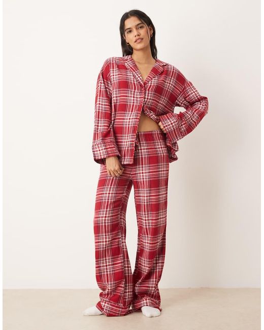 Gina Tricot Red Mix And Match Flannel Pyjamas Trousers