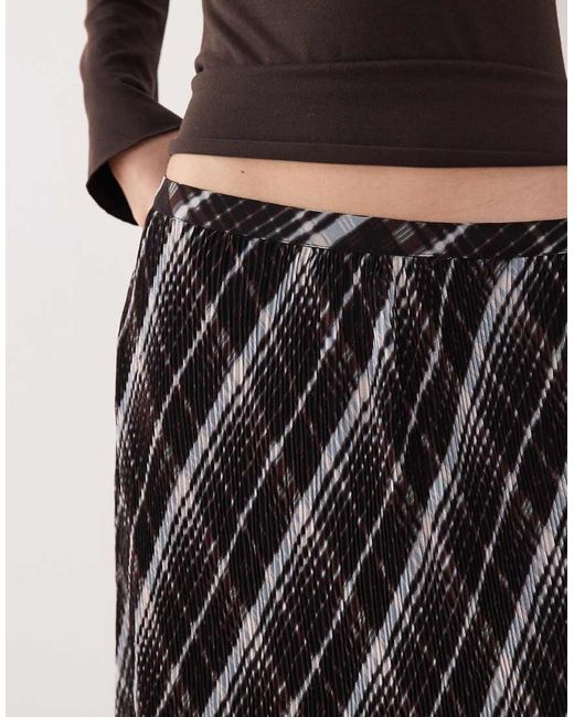 Vila White Woven Plisse Midi Skirt