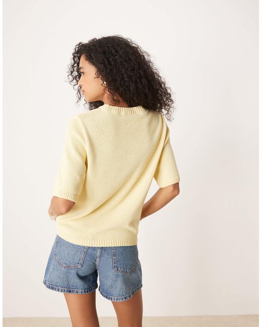 ASOS Natural Knitted Boxy T-shirt