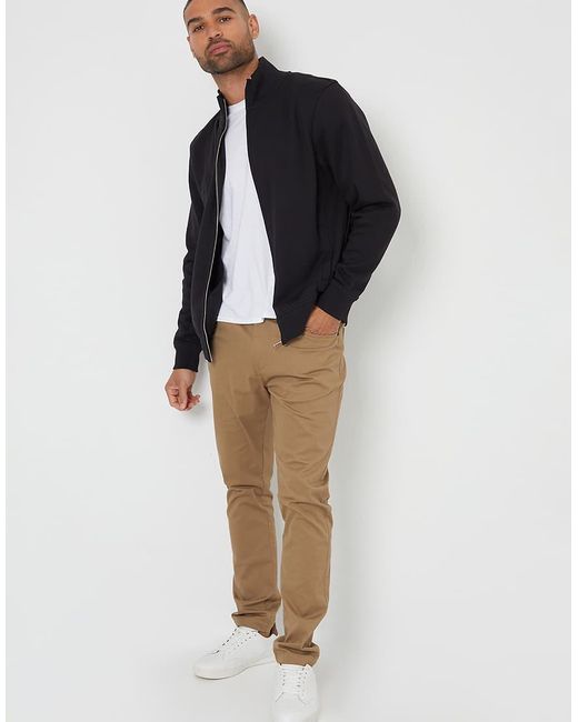 Threadbare Blue Funnel Neck Zip Through Sweatshirt for men
