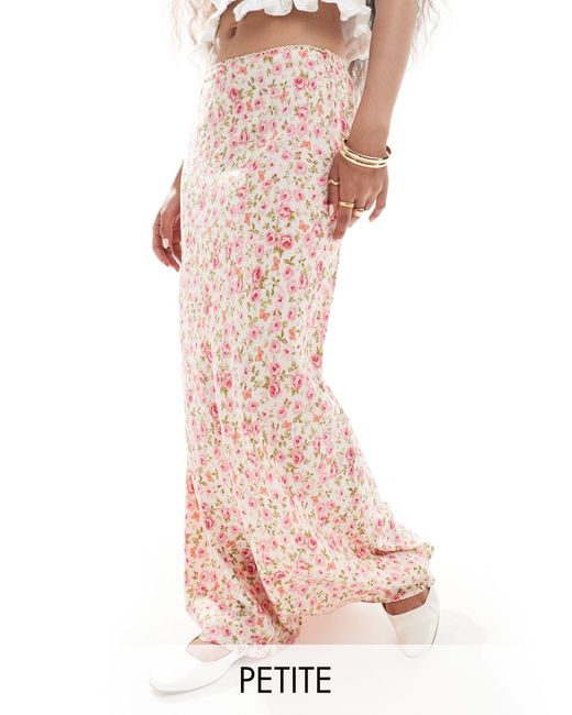 Miss Selfridge Pink Picot Trim Bias Maxi Skirt