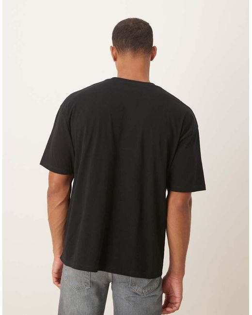 T-Shirt Oversize Nera Con Stampa Stile Cartoon di ASOS in Black da Uomo