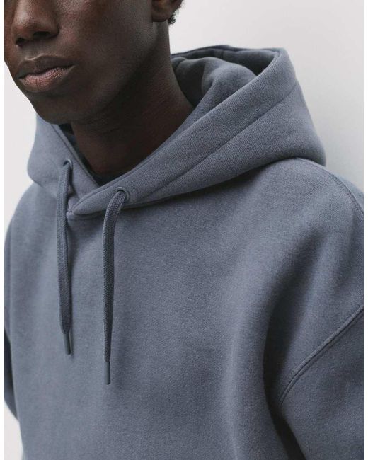 Pull&Bear Basic Hoodie in het Blue voor heren