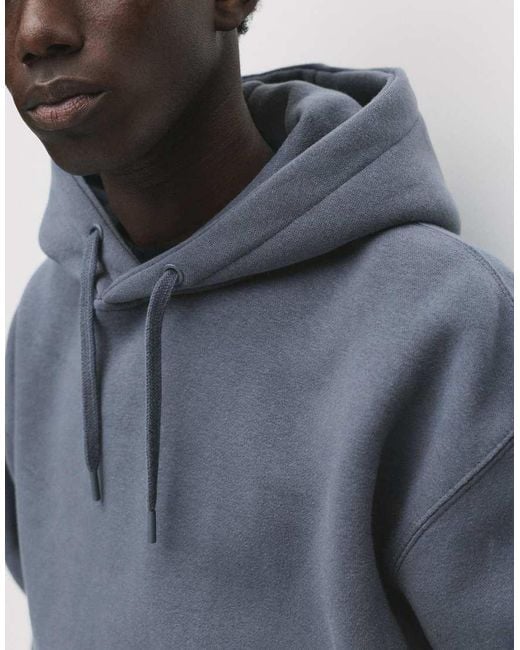 Pull&Bear Blue Basic Hoodie for men