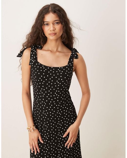 Nobody's Child Black Adrian Tie Shoulder Midi Dress