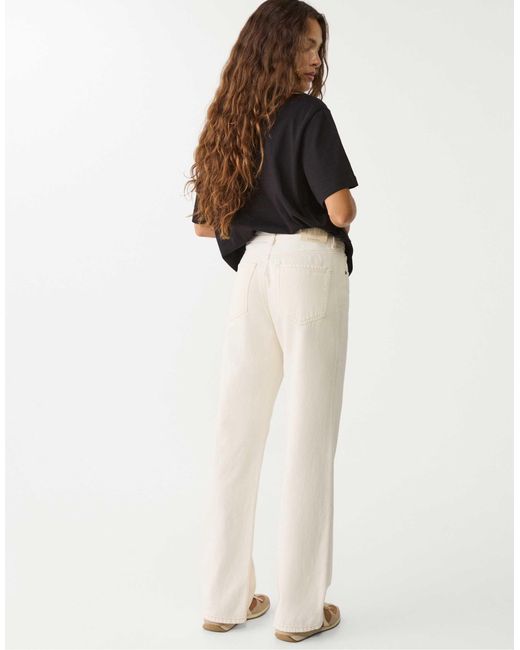 Stradivarius White – d92 – gerade geschnittene, weite jeans