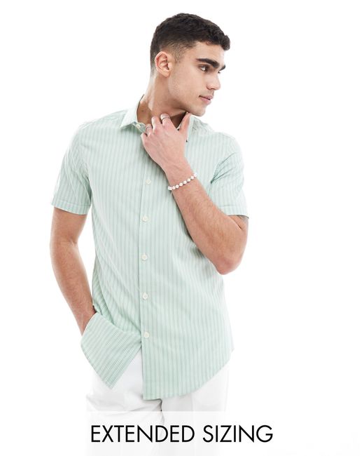 Chemise ajustée style workwear à rayures - et blanc ASOS pour homme en coloris White