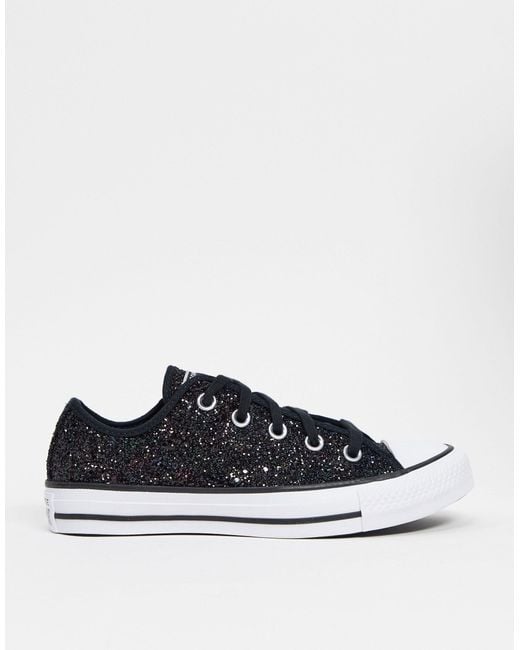 Zapatillas negras con brillantina chuck taylor all star ox Converse de  color Negro | Lyst