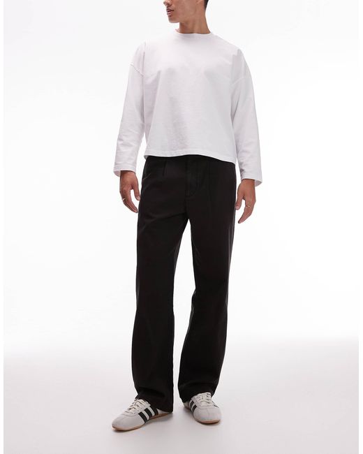 Topman – weite hose aus twill in White für Herren