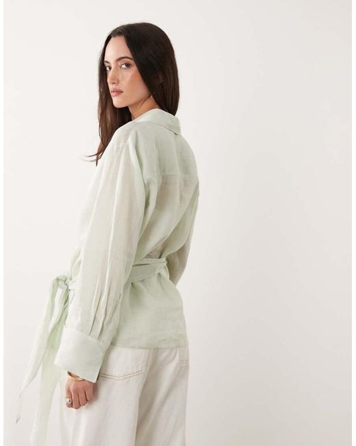 Camicia Allacciata di Mango in Natural