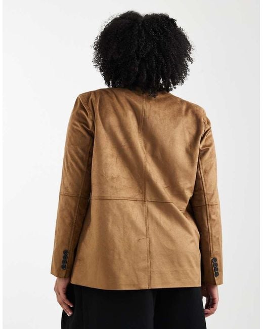 ONLY Brown Faux Suede Blazer