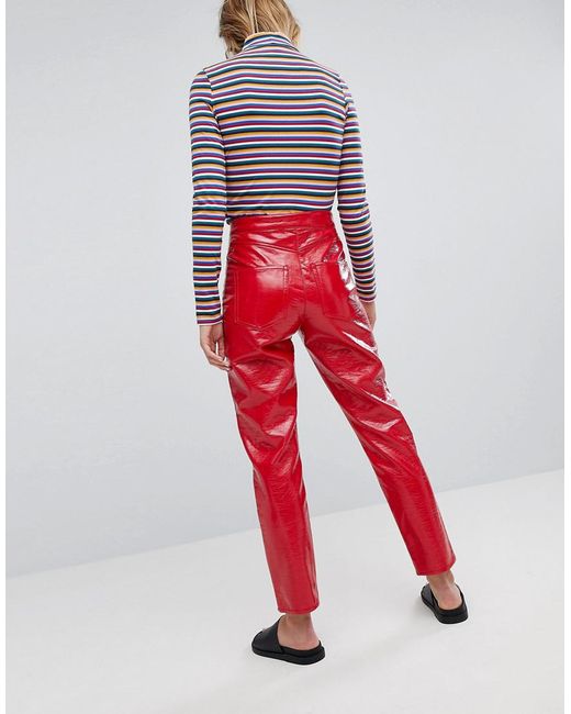 Pantalon vinyle rouge new arrivals