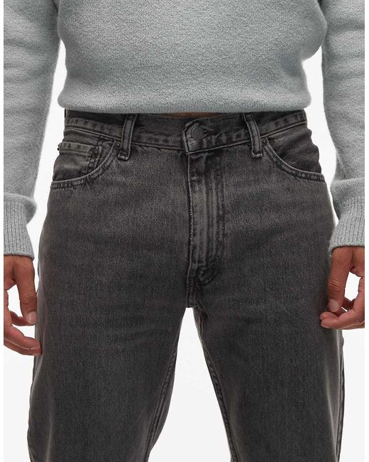 Vaqueros Con Lavado Gris Oscuro De Corte Recto Holgado 555 '96 De Levi's de hombre de color Black