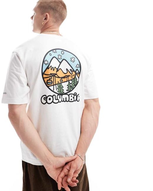 Columbia White Hike Happiness Ii Back Print Graphic Logo T-Shirt for men