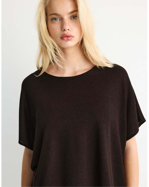 Stradivarius Black Rustic Cape T-Shirt