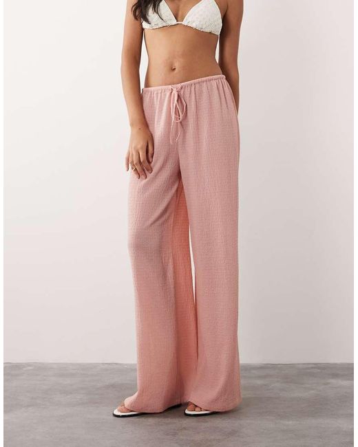 Aray Pink Semi Sheer Beach Trouser