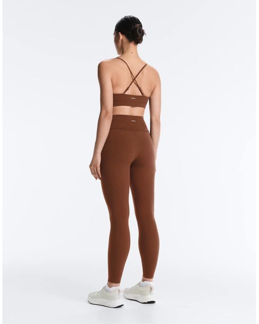 Oysho Brown Comfortlux High-Rise Ankle-Length Leggings