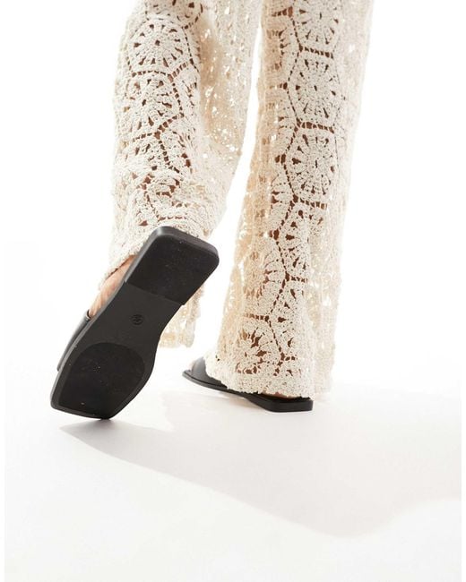 ASOS White Fig Square Toe Flat Sandals