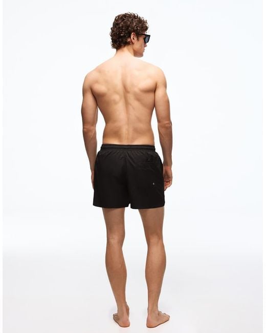 Bershka Black Basic Swim Shorts for men