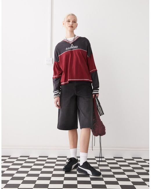 Collusion White Denim Jorts